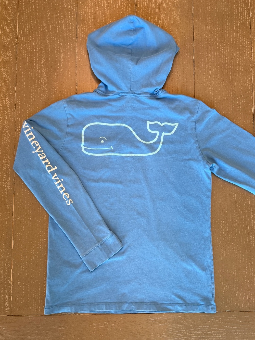 Vineyard Vines Big Boys’ Blue Long-Sleeve Whale Hoodie Tee • Size M (12-14)
